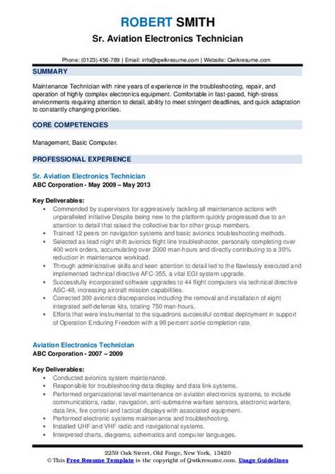 10 Aviation Electronics Technician Resume Samples Templates For 2025 10 Aviation Electronics Technician Resume Samples Templates For 2025
