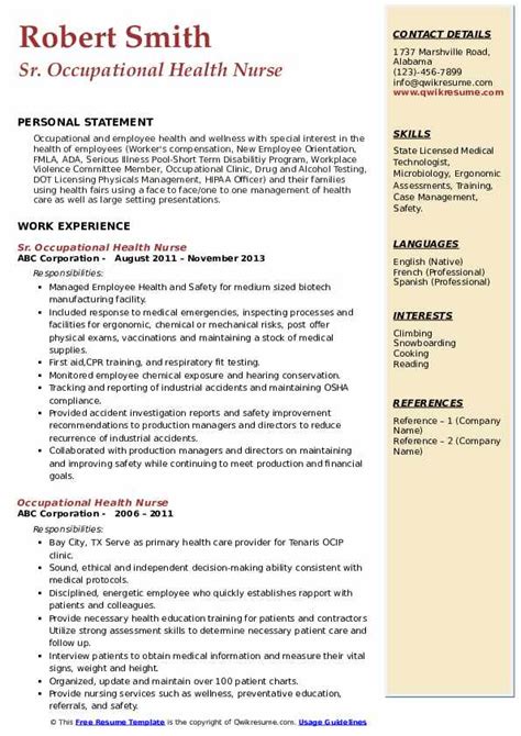 10 Occupational Health Nurse Resume Samples Templates For 2025 10 Occupational Health Nurse Resume Samples Templates For 2025