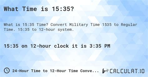 1535 Military Time 1535 Military Time