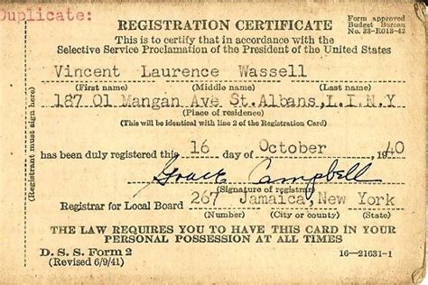 1940 Draft Card On September 16 1940 The United States Instituted 1940 Draft Card On September 16 1940 The United States Instituted