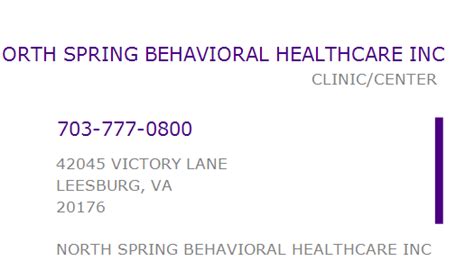 1942750088 Npi Number North Spring Behavioral Healthcare Inc 1942750088 Npi Number North Spring Behavioral Healthcare Inc