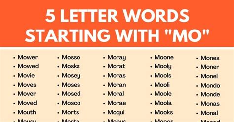 280 Cool 5 Letter Words Starting With Mo In English 7Esl 280 Cool 5 Letter Words Starting With Mo In English 7Esl