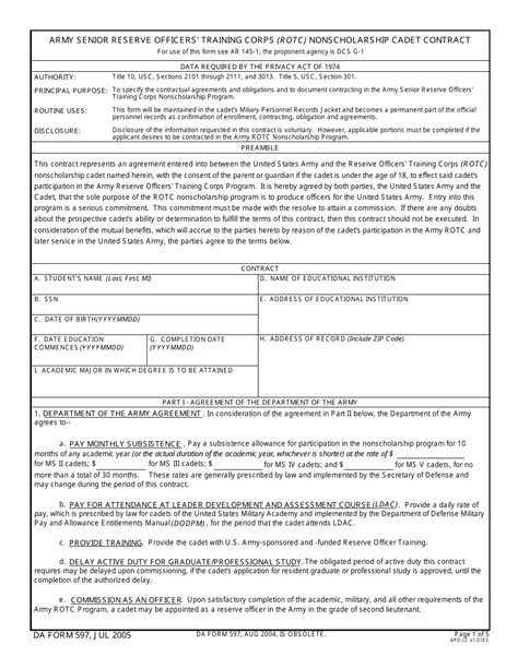 4 Year Contract Army