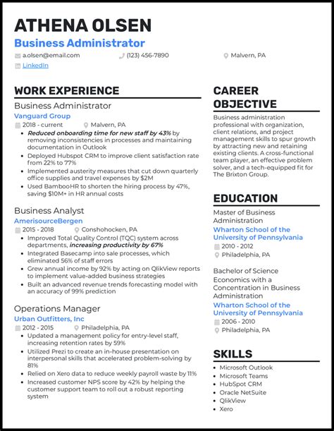 5 Business Administration Resume Examples That Work In 2024