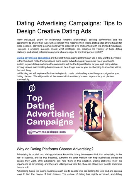 7 Creative Ideas For Dating Ad Campaign By Dating Advertising May 7 Creative Ideas For Dating Ad Campaign By Dating Advertising May