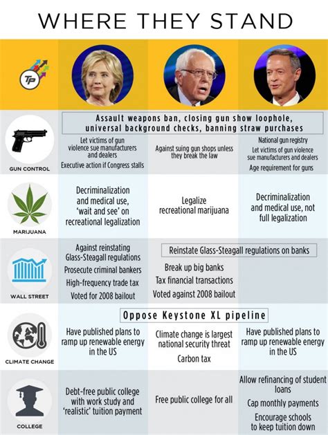 A Visualization Of The Democrats Positions On 5 Important Issues A Visualization Of The Democrats Positions On 5 Important Issues
