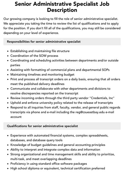 Administrative Specialist Job Description Velvet Jobs Administrative Specialist Job Description Velvet Jobs