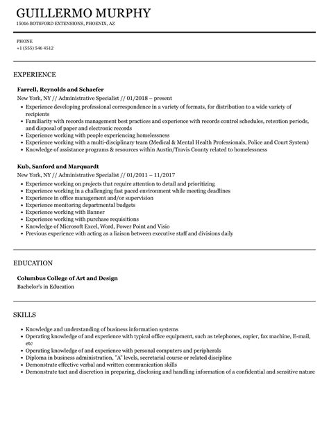 Administrative Specialist Resume With Samples Examples Resumeworder Administrative Specialist Resume With Samples Examples Resumeworder