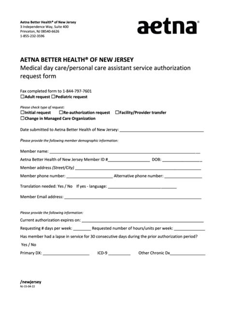 Aetna Better Health Form Of New Jersey Printable Pdf Download Aetna Better Health Form Of New Jersey Printable Pdf Download