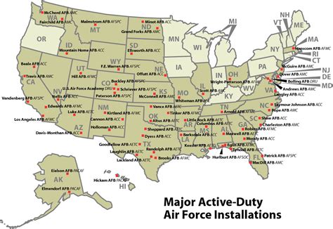 Air Force Bases In Usa Map Map Air Force Bases In Usa Map Map