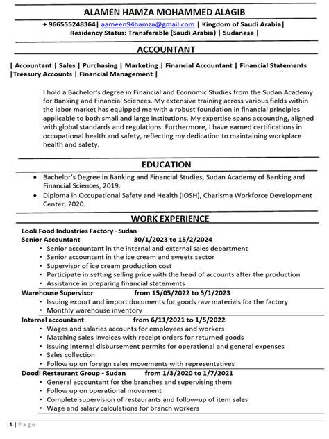 Alamen Alagib Cv Pdf Occupational Safety And Health Salary Alamen Alagib Cv Pdf Occupational Safety And Health Salary