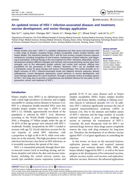 An Updated Review Of Hsv 1 Infection Associated Diseases And Treatment An Updated Review Of Hsv 1 Infection Associated Diseases And Treatment