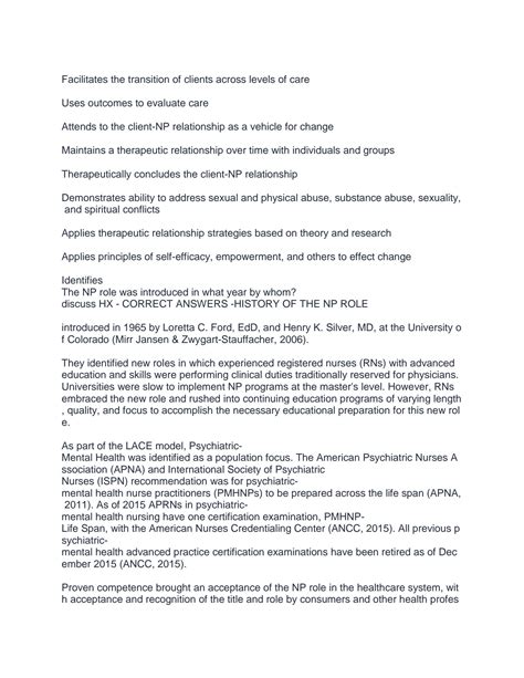 Ancc Pmhnp Chapter 2 Psychiatric Mental Health Nurse Practitioner Role Ancc Pmhnp Chapter 2 Psychiatric Mental Health Nurse Practitioner Role