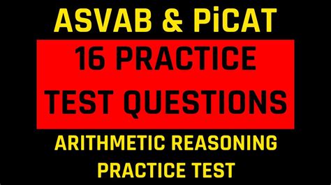 Arithmetic Reasoning Practice For Asvab