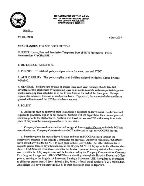 Army Policy On Leave