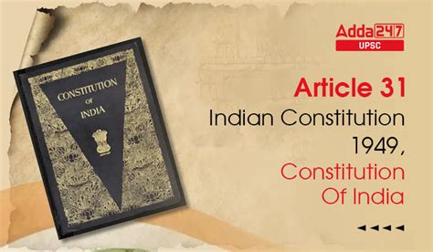 Article 31 Indian Constitution 1949 Constitution Of India Article 31 Indian Constitution 1949 Constitution Of India