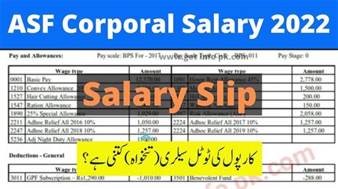 Asf Corporal Salary 2022 In Pakistan Bps 07 Pay Slip Details Youtube Asf Corporal Salary 2022 In Pakistan Bps 07 Pay Slip Details Youtube