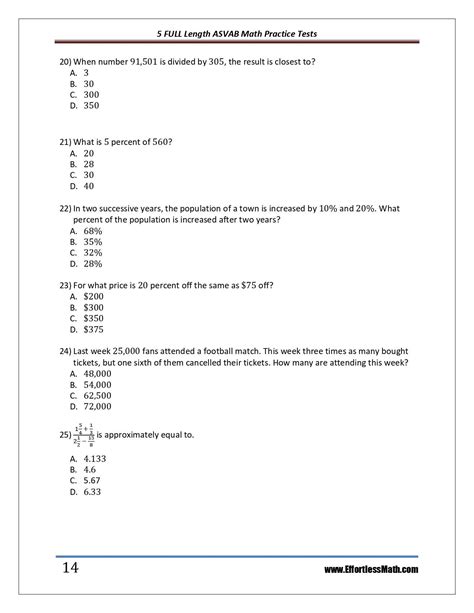 Asvab Math Practice Test