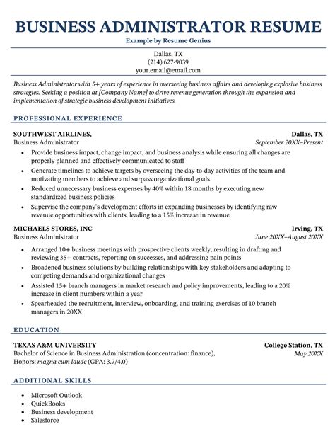 Bachelor Of Science In Business Administration Resume Bachelor Of Science In Business Administration Resume