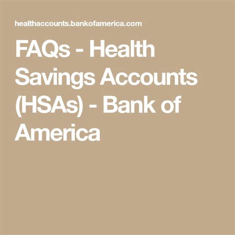 Bank Of America Health Savings Account