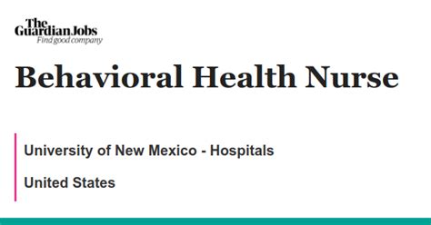 Behavioral Health Nurse Job With University Of New Mexico Hospitals Behavioral Health Nurse Job With University Of New Mexico Hospitals