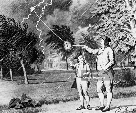 Benjamin Franklin S Experiment With The Kite Wash Drawing Undated Benjamin Franklin S Experiment With The Kite Wash Drawing Undated