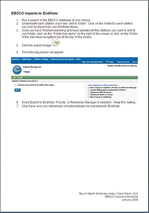 Bhs Library Handout On Importing Items Into Endnote From Ebsco Bhs Library Handout On Importing Items Into Endnote From Ebsco