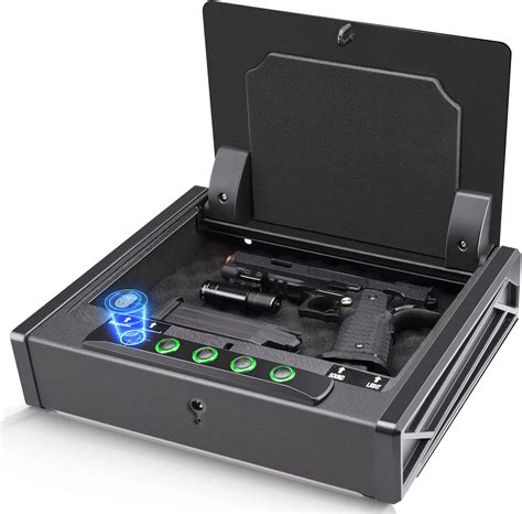 Biometric Handgun Safe Quick Access Pistol Safe Lock Box For Home Car Biometric Handgun Safe Quick Access Pistol Safe Lock Box For Home Car