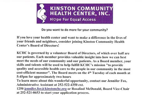 Board Members Kinston Community Health Center Board Members Kinston Community Health Center