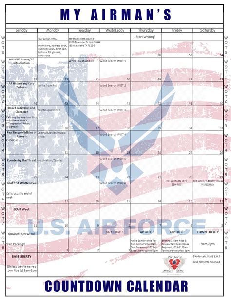 Boot Camp Air Force Schedule