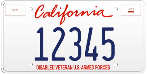 California Disabled Veteran U S Armed Forces License Plate 6 X12 15 California Disabled Veteran U S Armed Forces License Plate 6 X12 15