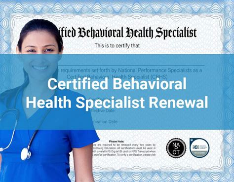 Certified Behavioral Health Specialist Certification Renewal National Certified Behavioral Health Specialist Certification Renewal National
