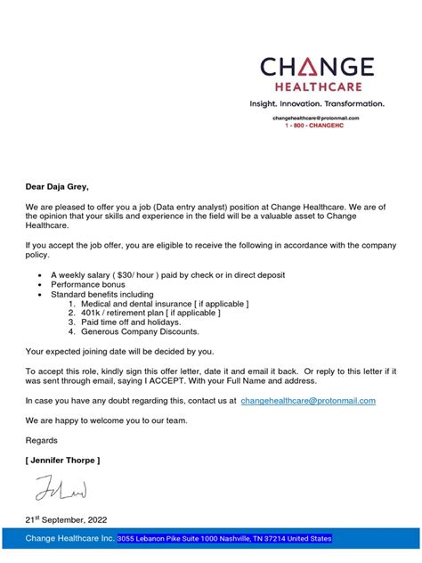 Change Healthcare Letter