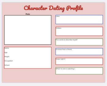 Character Dating Profile Template Character Dating Profile Template