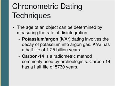 Chronometric Dating Methods