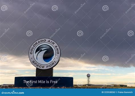 Colorado Air And Space Port Sign And Logo Editorial Image Colorado Air And Space Port Sign And Logo Editorial Image