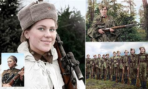 Colourised Photos Show Russia S Female Snipers Of Ww2 Daily Mail Online Colourised Photos Show Russia S Female Snipers Of Ww2 Daily Mail Online
