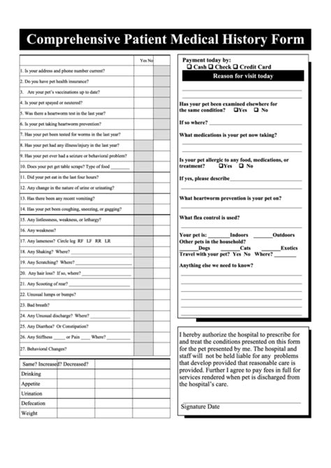Comprehensive Patient Medical History Form Printable Pdf Download Comprehensive Patient Medical History Form Printable Pdf Download