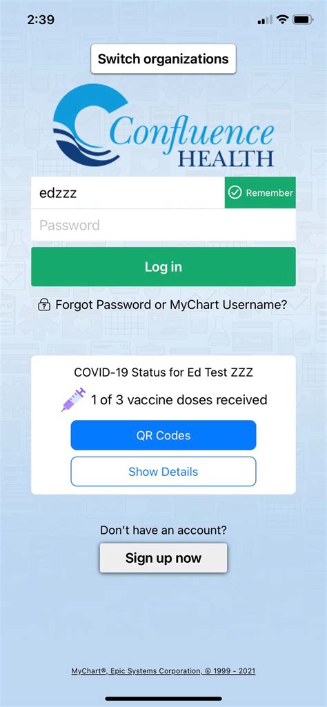 Confluence Health Mychart