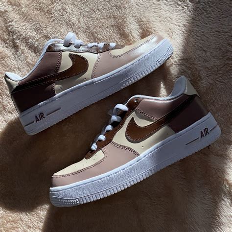 Custom Nike Air Force 1 In Classic Beige Colours Etsy Custom Nike Air Force 1 In Classic Beige Colours Etsy