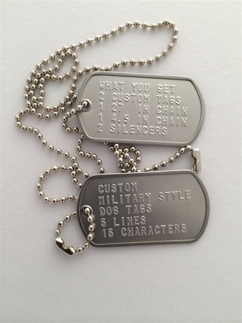 Customizable Military Style Dog Tags Dog Tags Dog Tags Military