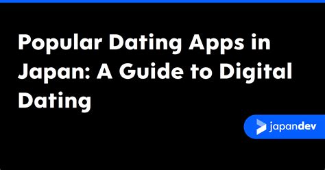 Dating Apps in Japan