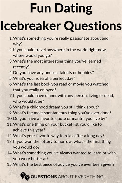 Dating Icebreaker Questions