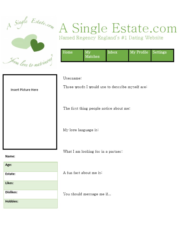 Dating Profile Template