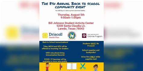 Driscoll Health Plan And Uisd To Hold Back To School Clinic Driscoll Health Plan And Uisd To Hold Back To School Clinic