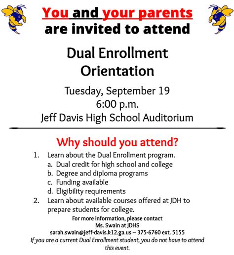 Duel Enrollment Orientation Jeff Davis High School Duel Enrollment Orientation Jeff Davis High School