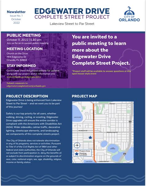 Edgewater Drive Complete Street Project College Park Main Street Edgewater Drive Complete Street Project College Park Main Street
