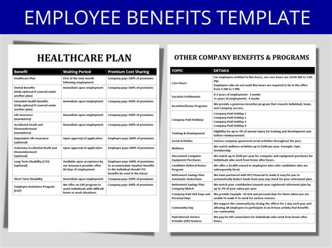 Employee Benefits List Onboarding Template Hr New Hire Paperwork New Employee Benefits List Onboarding Template Hr New Hire Paperwork New