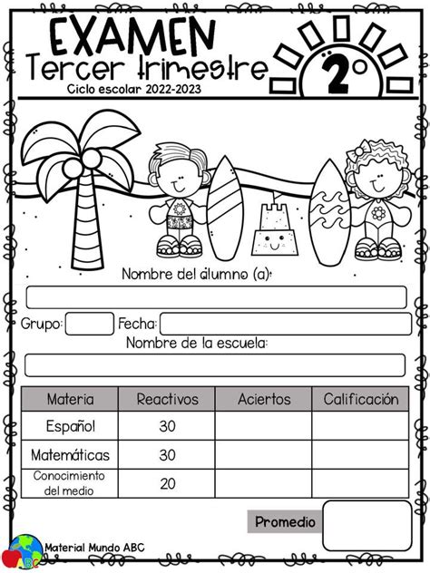 Examen Tercer Trimestre 2 Grado Contestado 2023 Examen Tercer Trimestre 2 Grado Contestado 2023