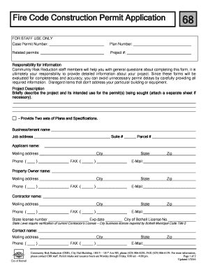 Fillable Online Fire Code Construction Permit Application 68 City Of Fillable Online Fire Code Construction Permit Application 68 City Of